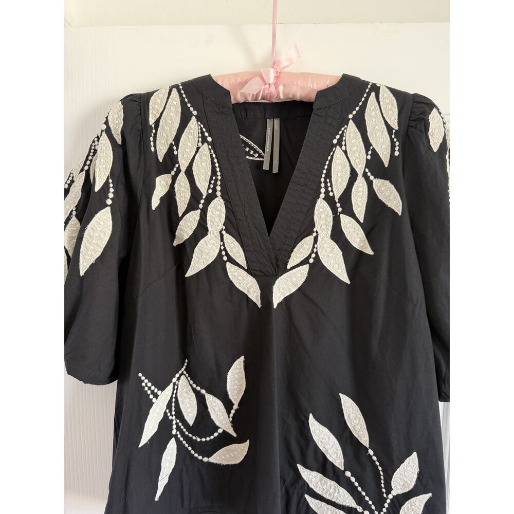 Anthropologie Embroidered Puff Sleeve Blouse Size L - Picture 10 of 15